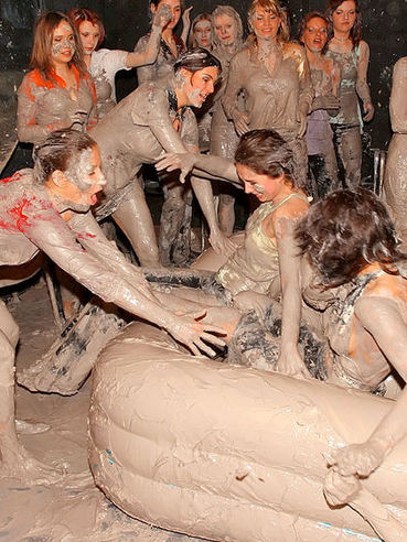 Angelina Sweet Fights In The Mud At The All Girl Party Losing Her Clothes