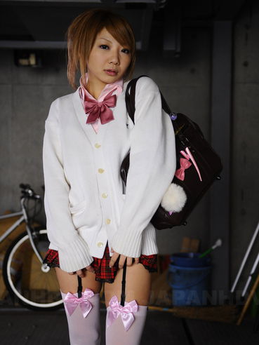 Sexy Asian Schoolgirl Rui Hazuki Is Erotically Posing And Gently Smiling On Camera