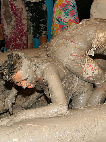 Gina Killmer And Other Mud Covered Female Wrestlers Reveal It All At The Wam Party