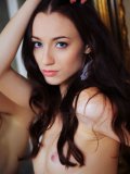 Cute Slim Brunette Zsanett Tormay Shows Her Small Tits And Her Silky Pussy